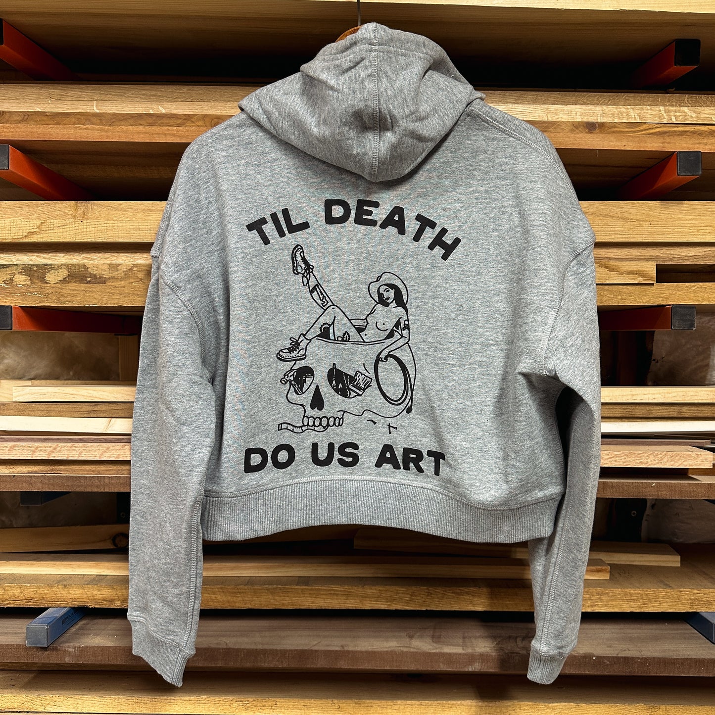 Til Death Do Us Art Crop Hoodie